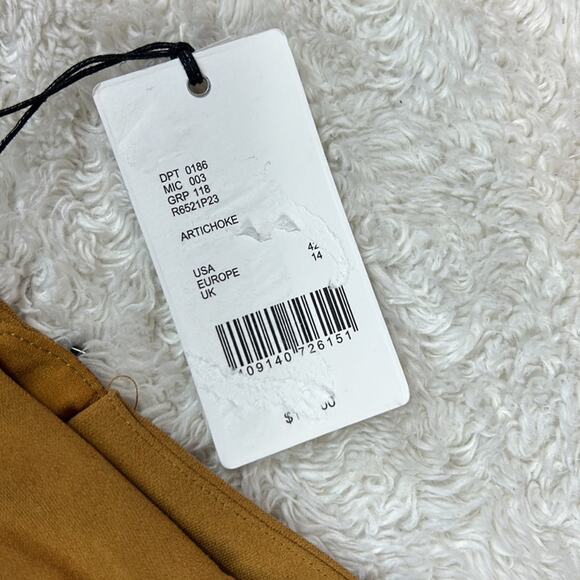 a loves a asymmetrical hem ruffled sheath skirt in artichoke, size 10 - Picture 7 of 10